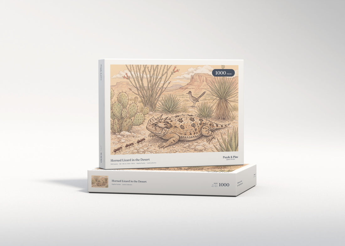 Horned Lizard in the Desert jigsaw puzzle - gift box