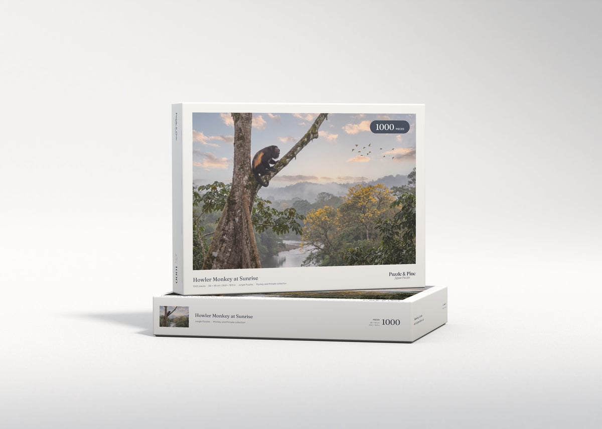 Howler Monkey at Sunrise jigsaw puzzle - gift box