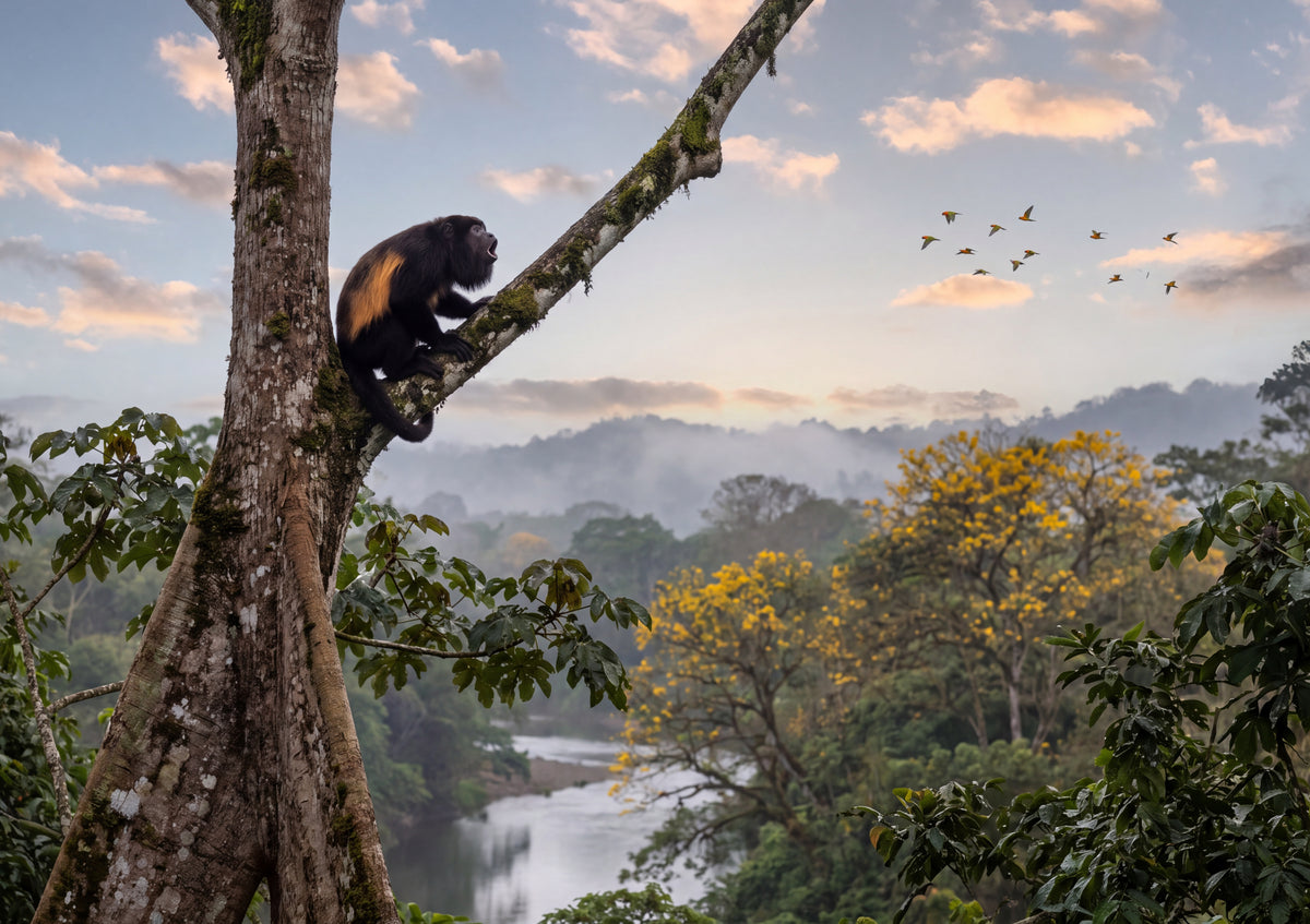 Howler Monkey at Sunrise jigsaw puzzle