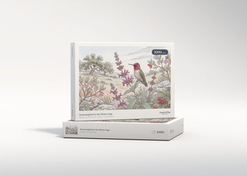 Hummingbird in the Winter Sage jigsaw puzzle - gift box