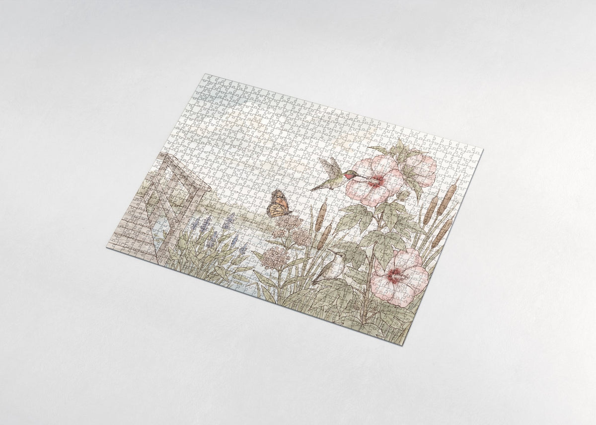 Hummingbirds Among the Hibiscus jigsaw puzzle - assembled puzzle