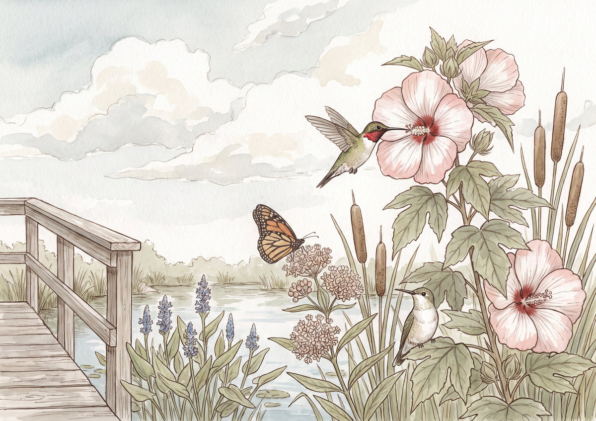 Hummingbirds Among the Hibiscus jigsaw puzzle