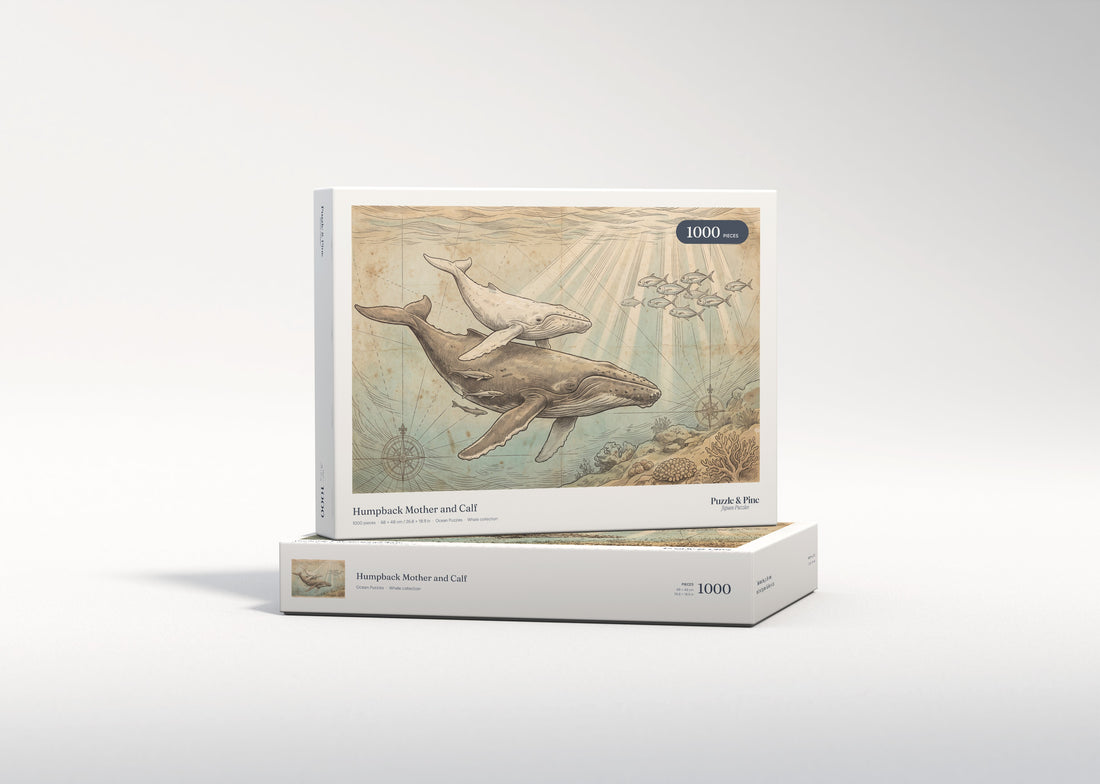 Humpback Mother and Calf jigsaw puzzle - gift box
