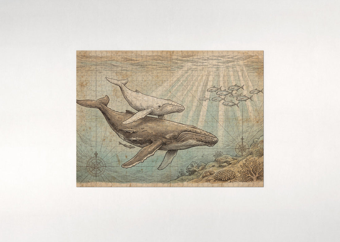 Humpback Mother and Calf jigsaw puzzle - gift box