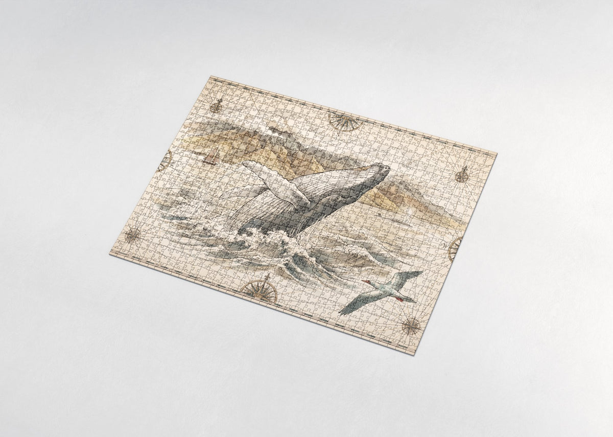 Humpback Whale Breaching jigsaw puzzle - assembled puzzle