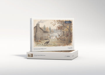 Hunting Lodge Wildlife Scene jigsaw puzzle - gift box