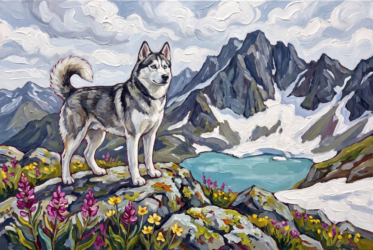 Husky at the Alpine Summit jigsaw puzzle