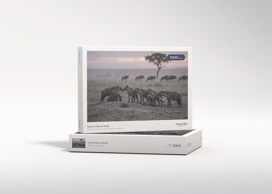 Hyena Clan at Dusk jigsaw puzzle - gift box