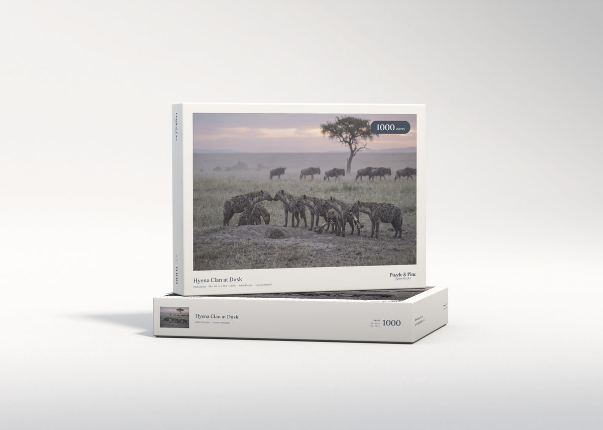 Hyena Clan at Dusk jigsaw puzzle - gift box