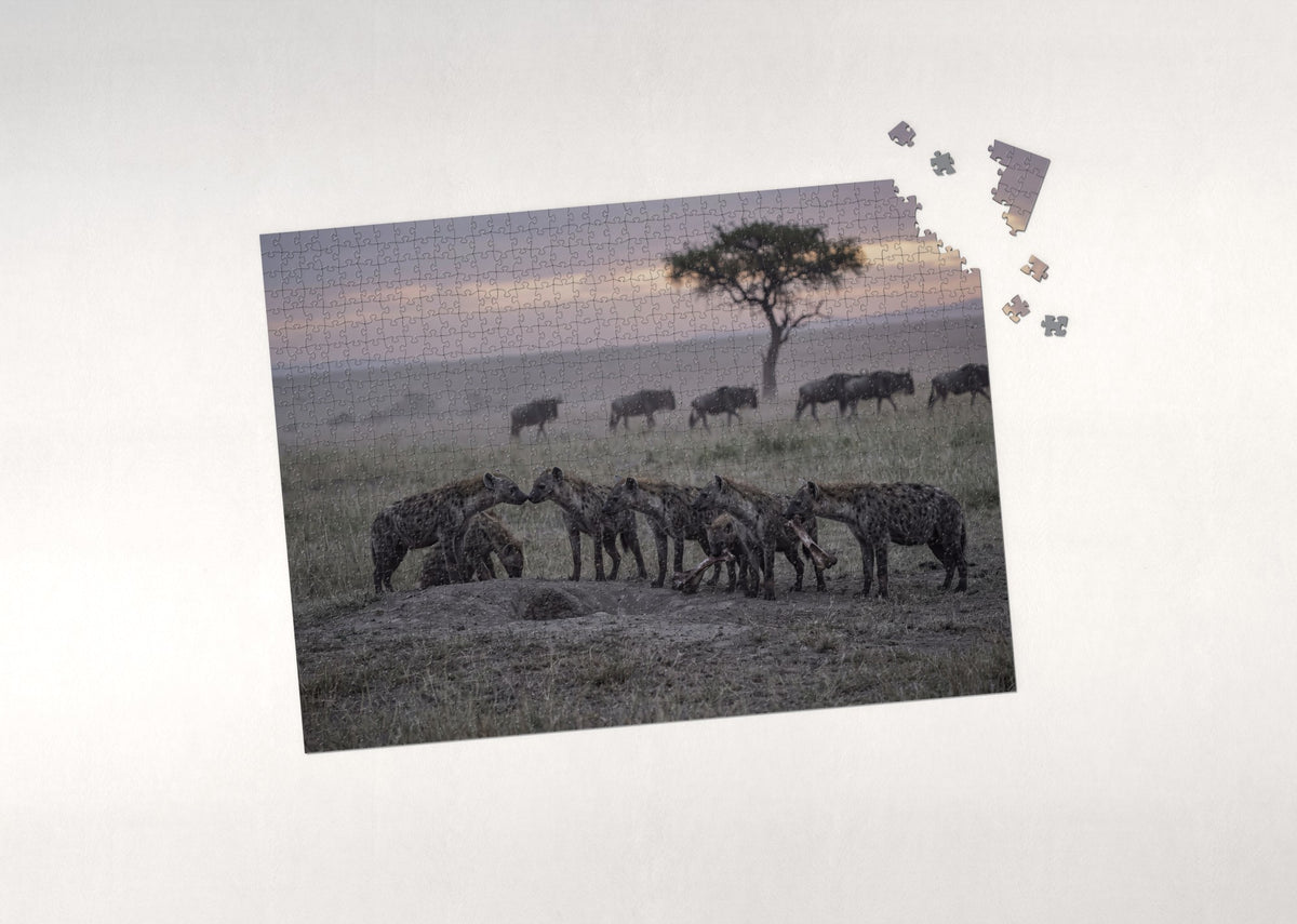 Hyena Clan at Dusk jigsaw puzzle - puzzle with loose pieces