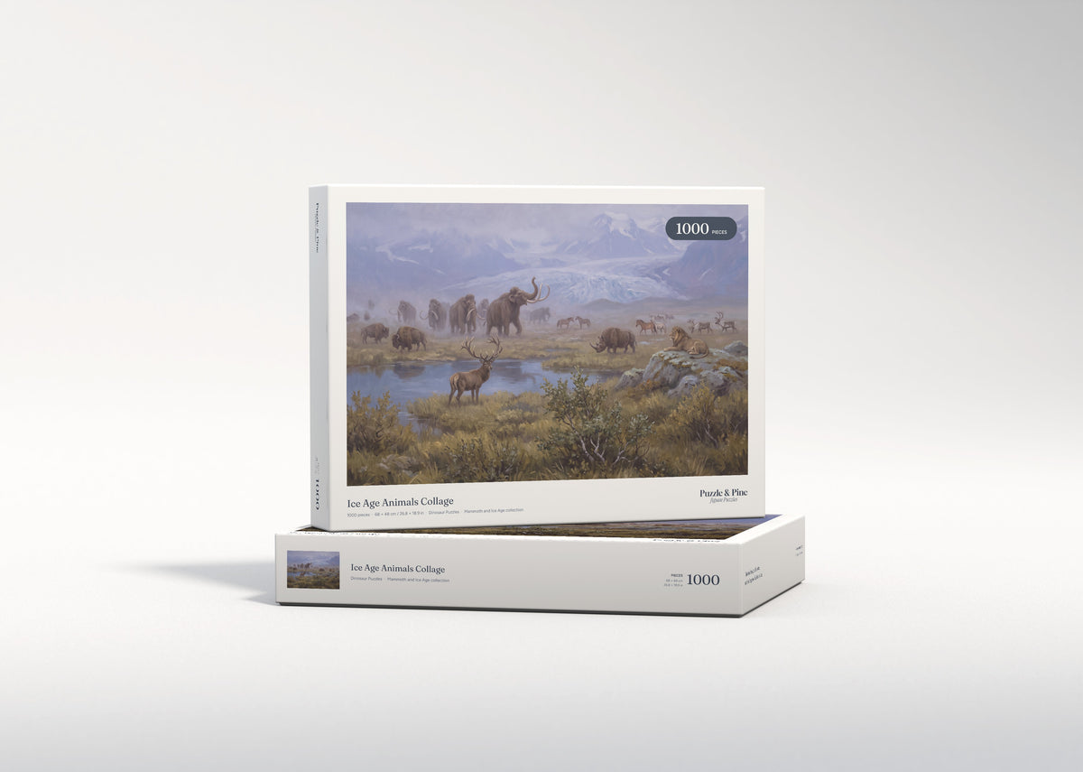 Ice Age Animals Collage jigsaw puzzle - gift box