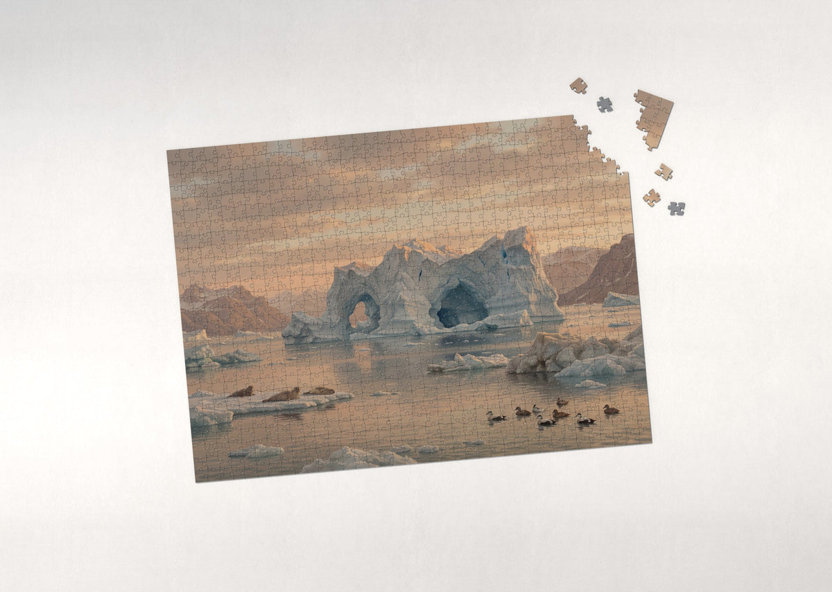 Iceberg Under the Midnight Sun jigsaw puzzle - puzzle with loose pieces