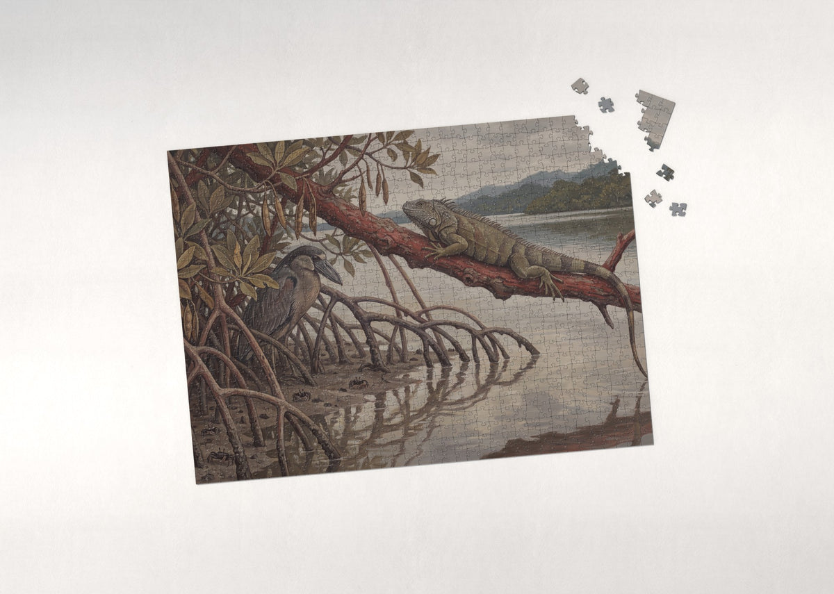 Iguana in the Mangroves jigsaw puzzle - puzzle with loose pieces