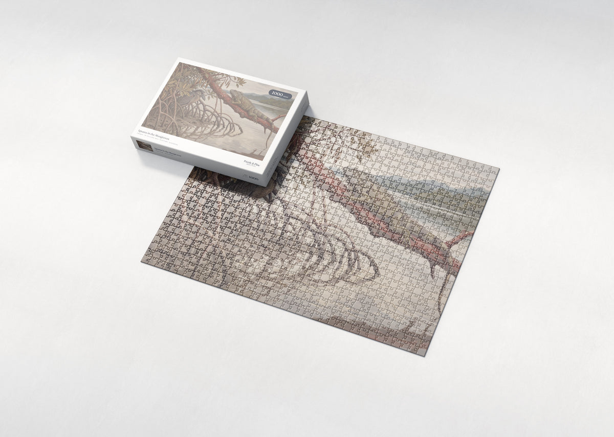 Iguana in the Mangroves jigsaw puzzle - box and puzzle