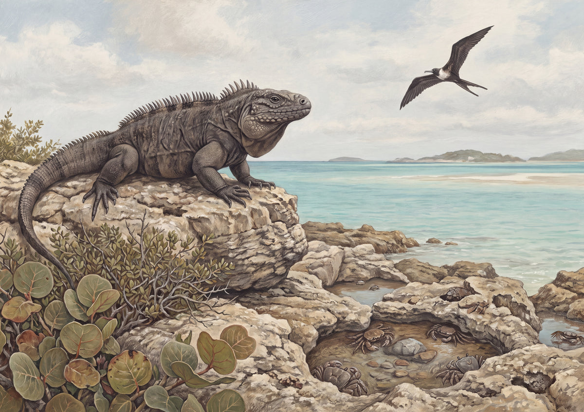 Iguana on the Beach Rocks jigsaw puzzle