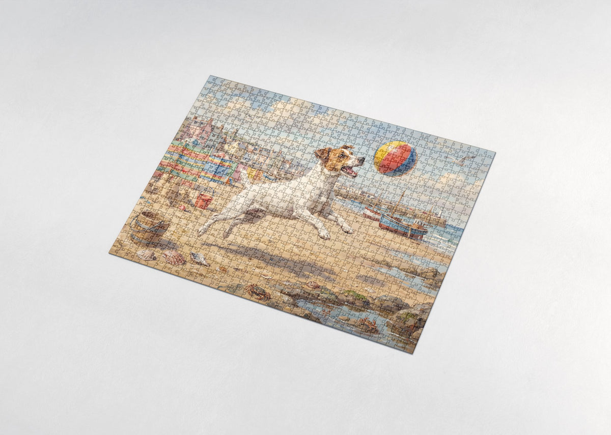 Jack Russell with the Beach Ball jigsaw puzzle - assembled puzzle