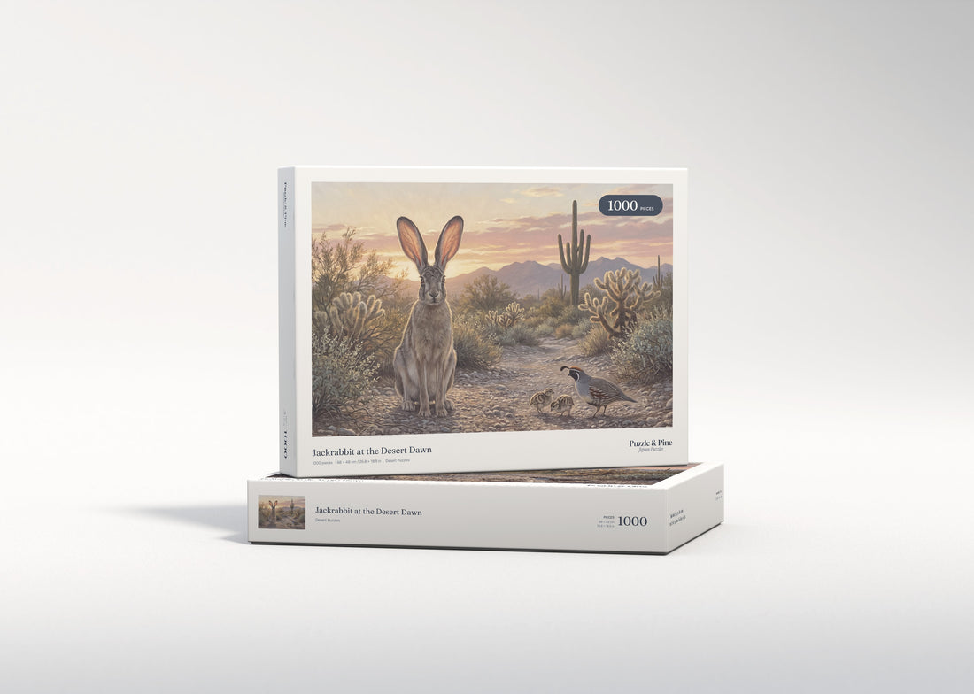 Jackrabbit at the Desert Dawn jigsaw puzzle - gift box