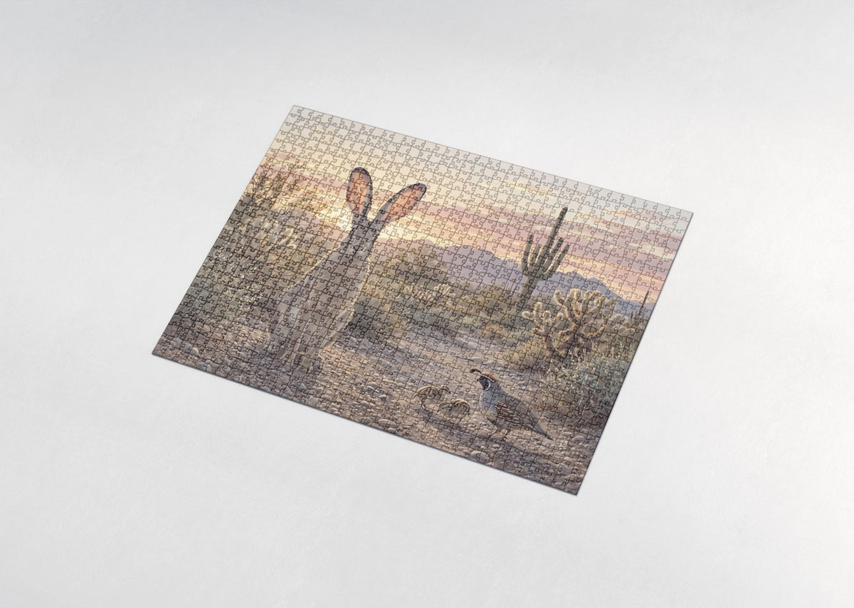 Jackrabbit at the Desert Dawn jigsaw puzzle - assembled puzzle