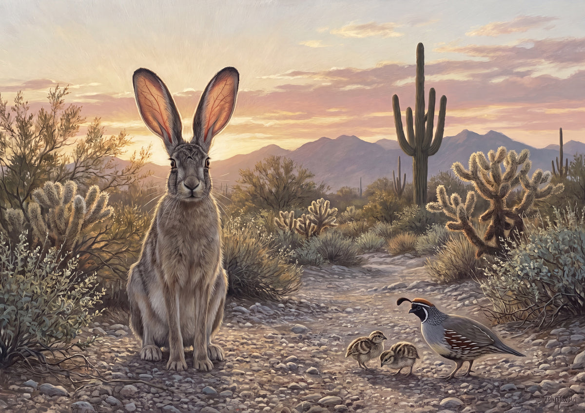 Jackrabbit at the Desert Dawn jigsaw puzzle