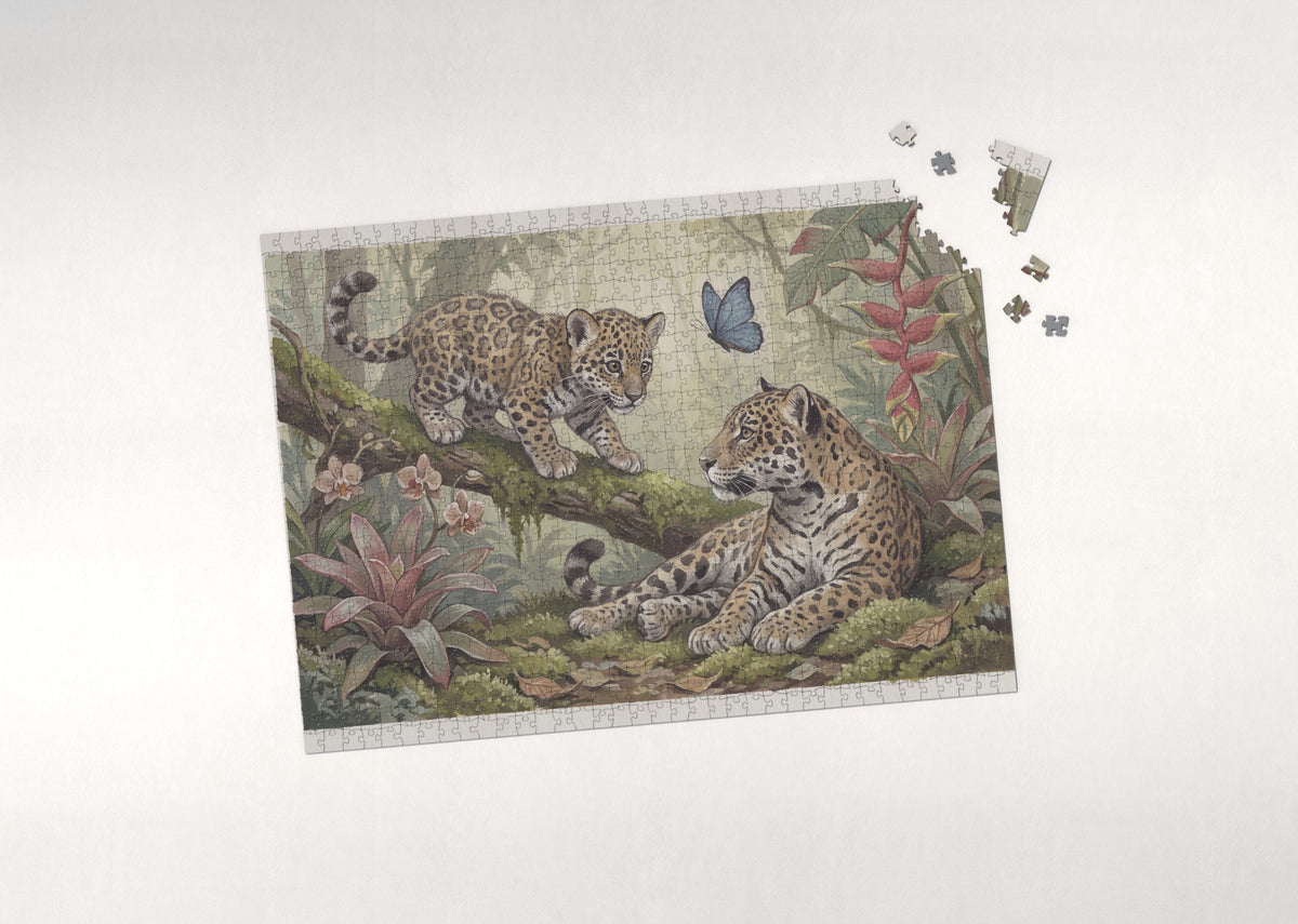 Jaguar Cub on the Branch jigsaw puzzle - puzzle with loose pieces