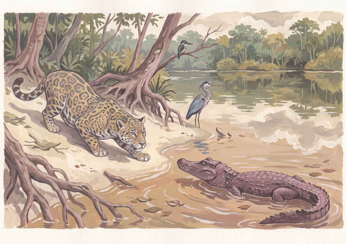 Jaguar Hunting at the River jigsaw puzzle