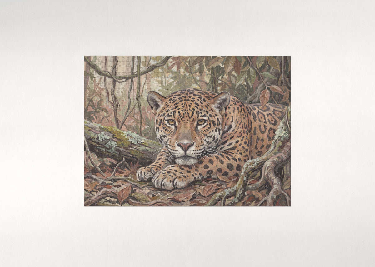 Jaguar Portrait with Golden Eyes jigsaw puzzle - flat puzzle