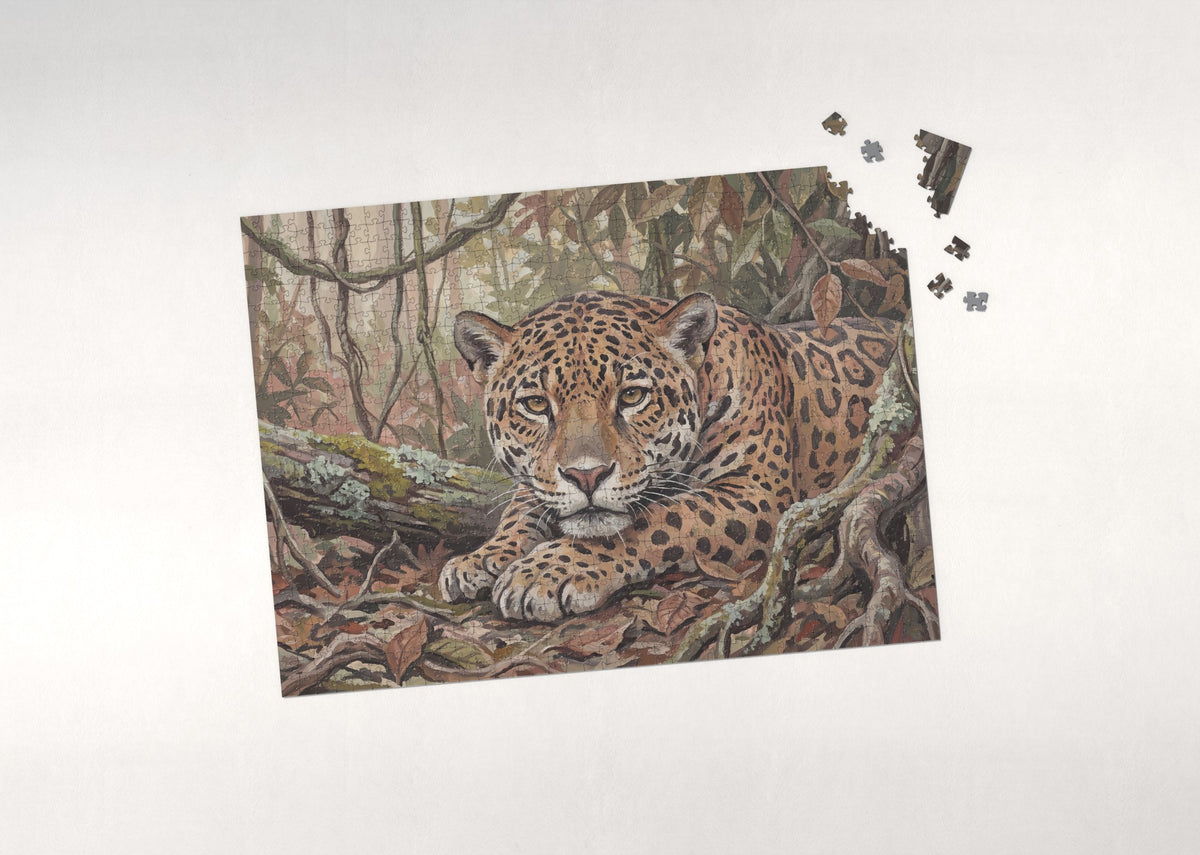Jaguar Portrait with Golden Eyes jigsaw puzzle - puzzle with loose pieces
