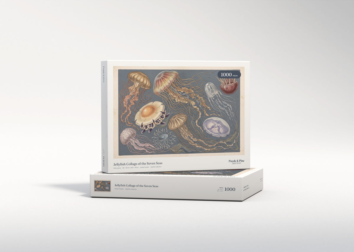 Jellyfish Collage of the Seven Seas jigsaw puzzle - gift box