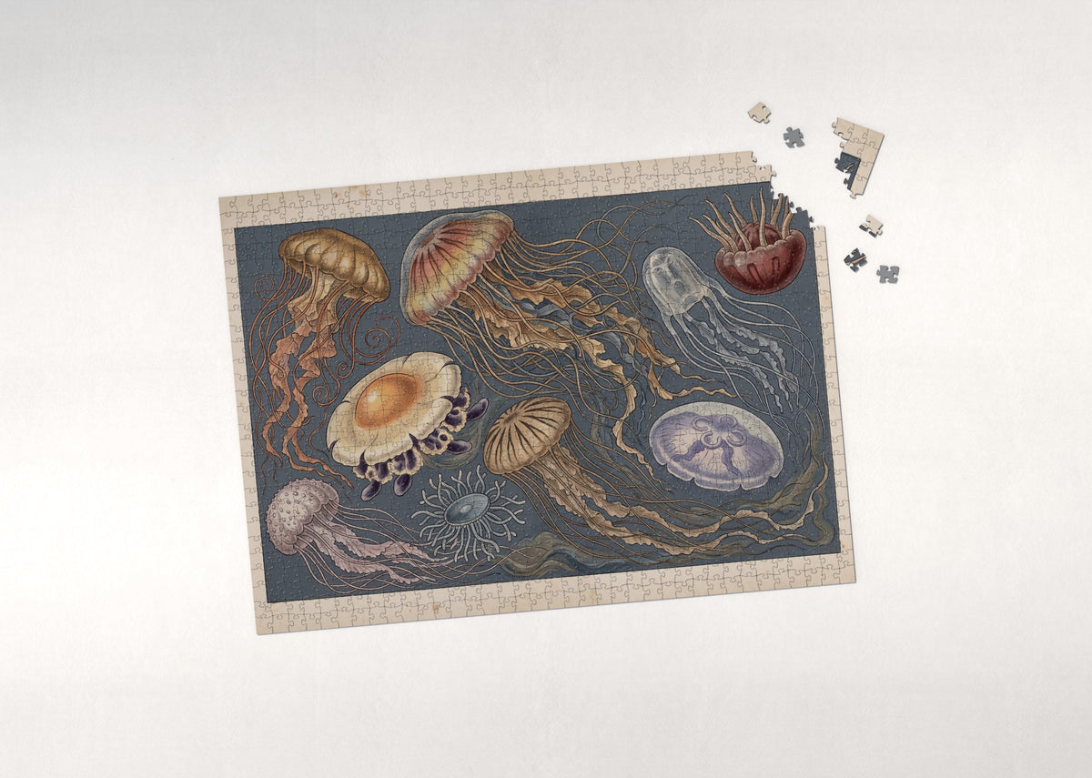 Jellyfish Collage of the Seven Seas jigsaw puzzle - puzzle with loose pieces