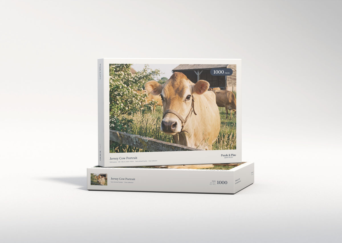 Jersey Cow Portrait jigsaw puzzle - gift box