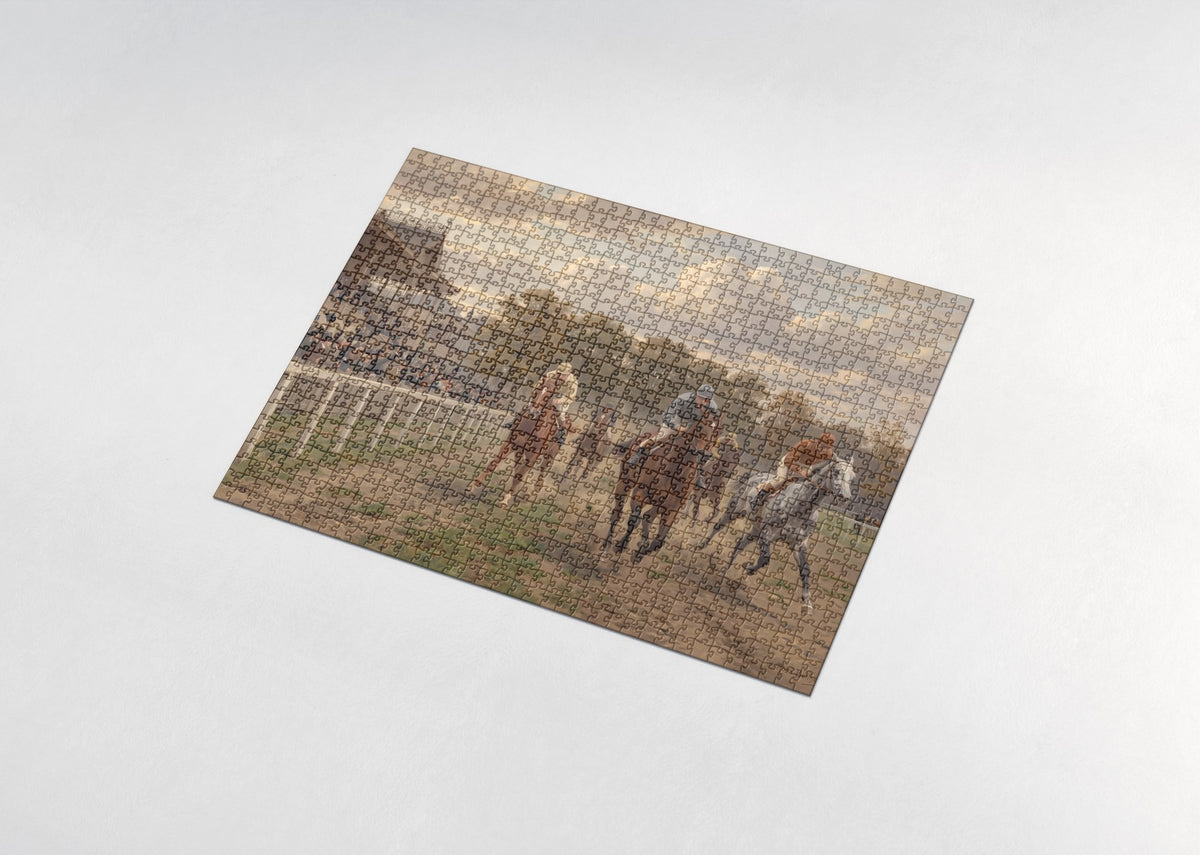 Jockeys in the Home Stretch jigsaw puzzle - assembled puzzle
