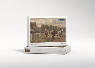 Jockeys in the Home Stretch jigsaw puzzle - gift box
