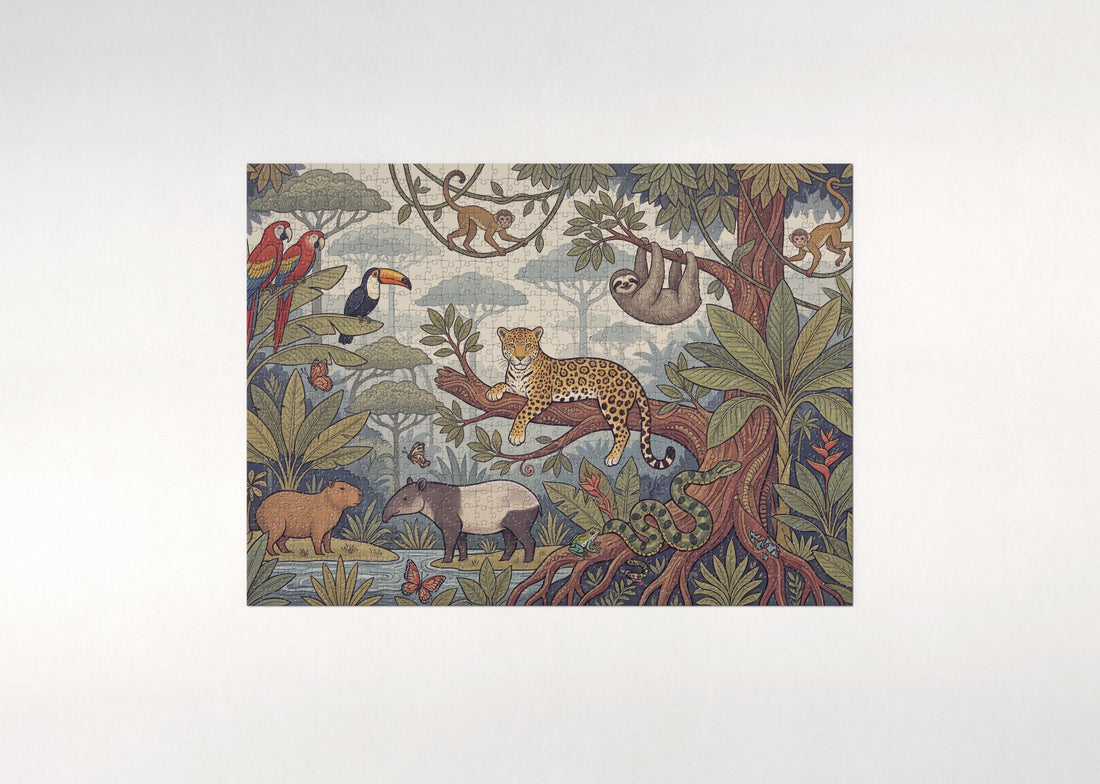 Jungle Animals Collage jigsaw puzzle - gift box