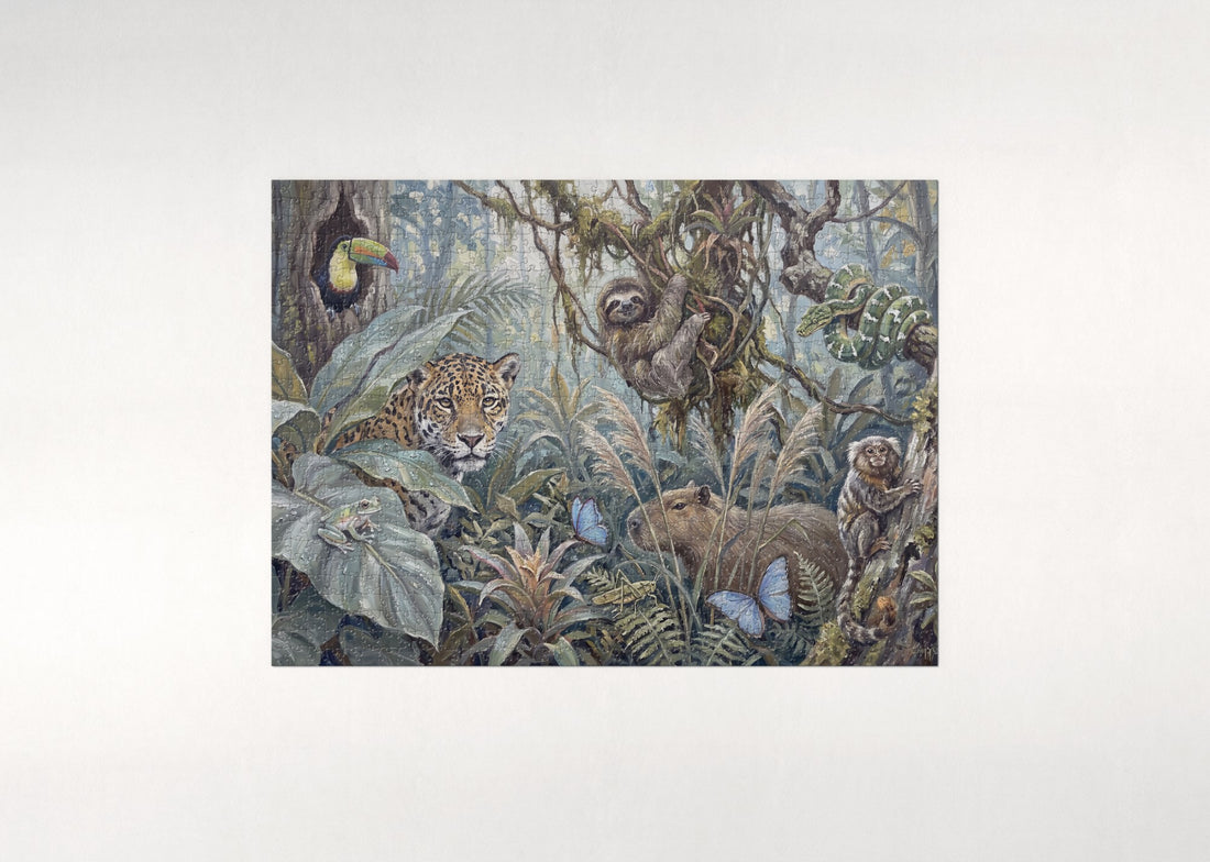 Jungle Animals Hide and Seek jigsaw puzzle - gift box