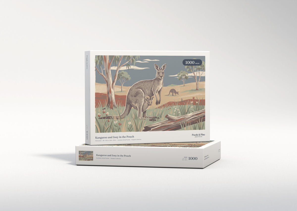 Kangaroo and Joey in the Pouch jigsaw puzzle - gift box