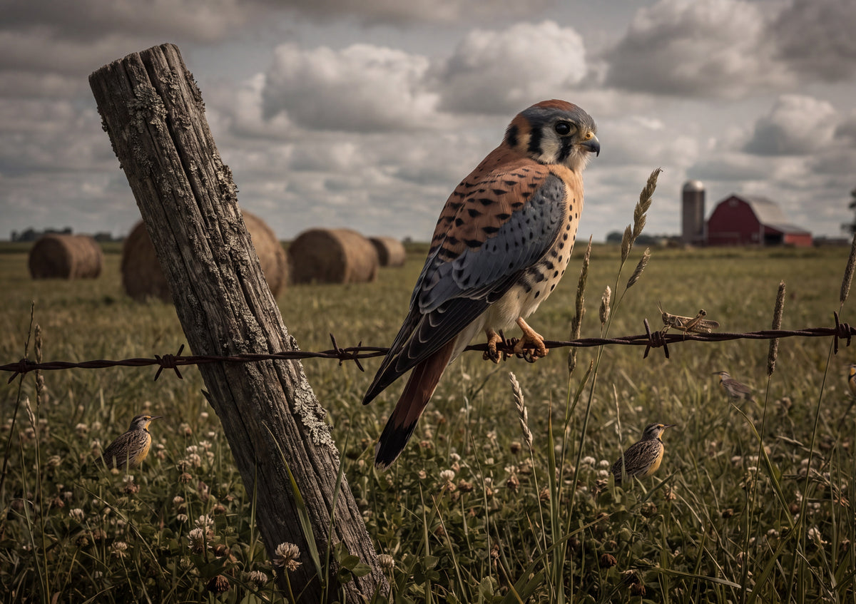 Kestrel on the Fence Wire jigsaw puzzle