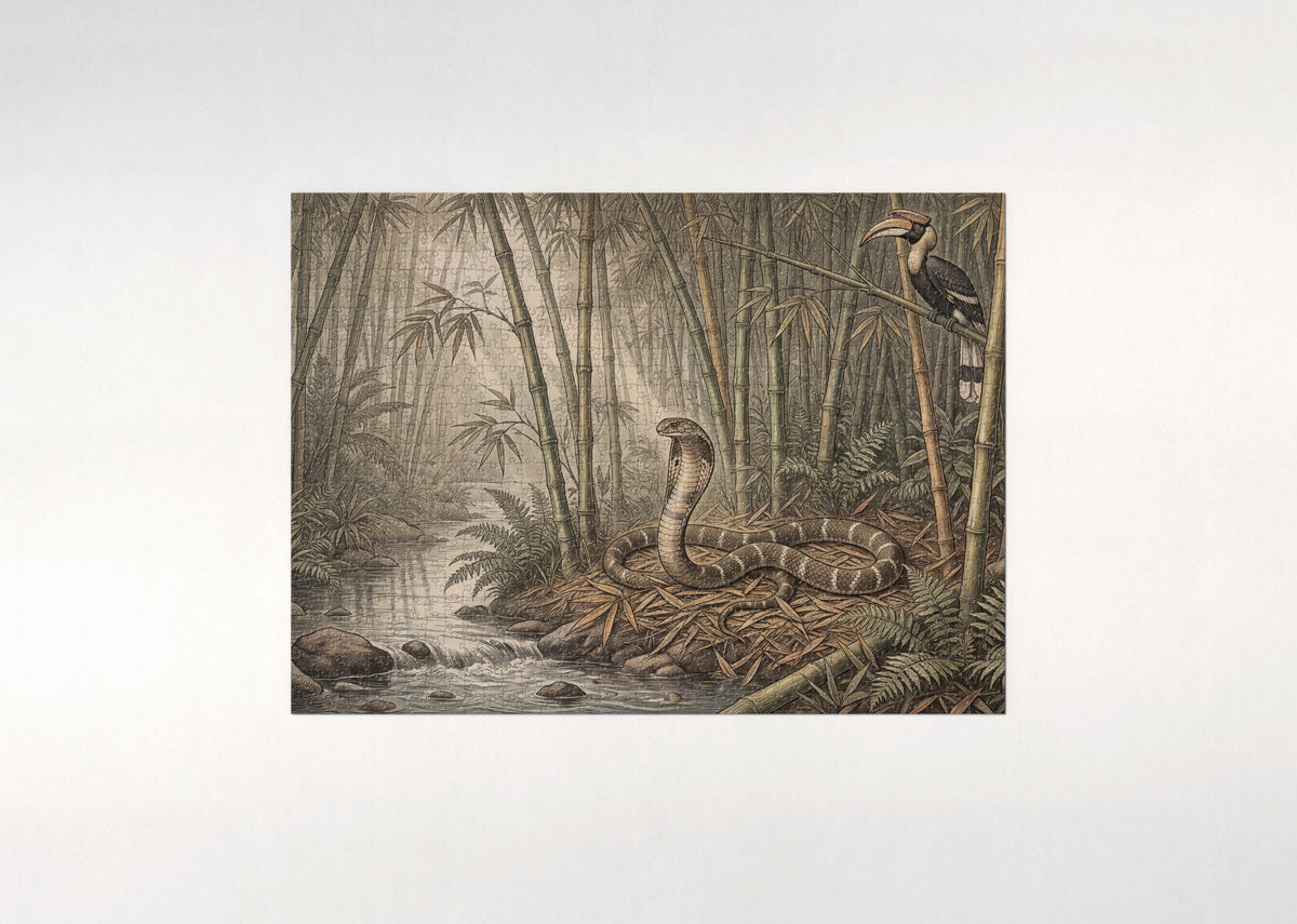 King Cobra in the Bamboo jigsaw puzzle - flat puzzle