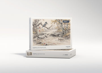 Kingfisher at the Autumn Creek jigsaw puzzle - gift box