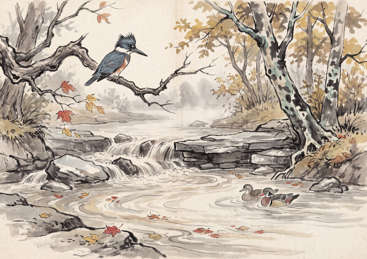 Kingfisher at the Autumn Creek jigsaw puzzle