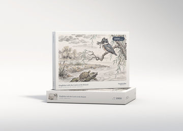 Kingfisher with the Catch on the Branch jigsaw puzzle - gift box