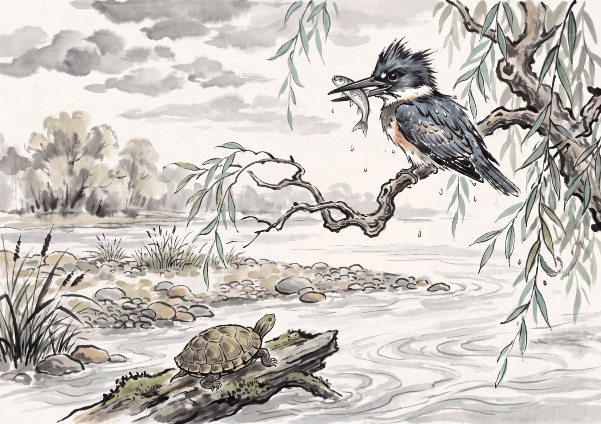Kingfisher with the Catch on the Branch jigsaw puzzle