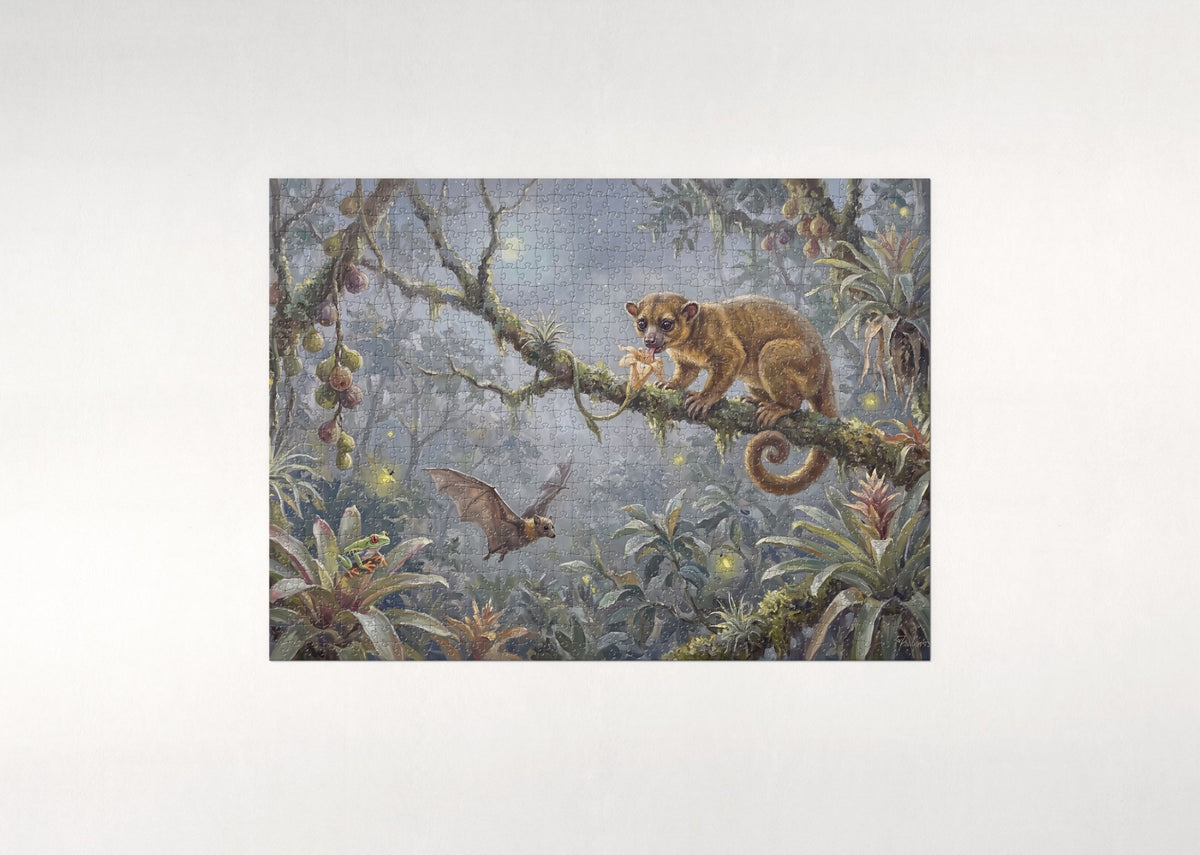 Kinkajou in the Night Canopy jigsaw puzzle - flat puzzle