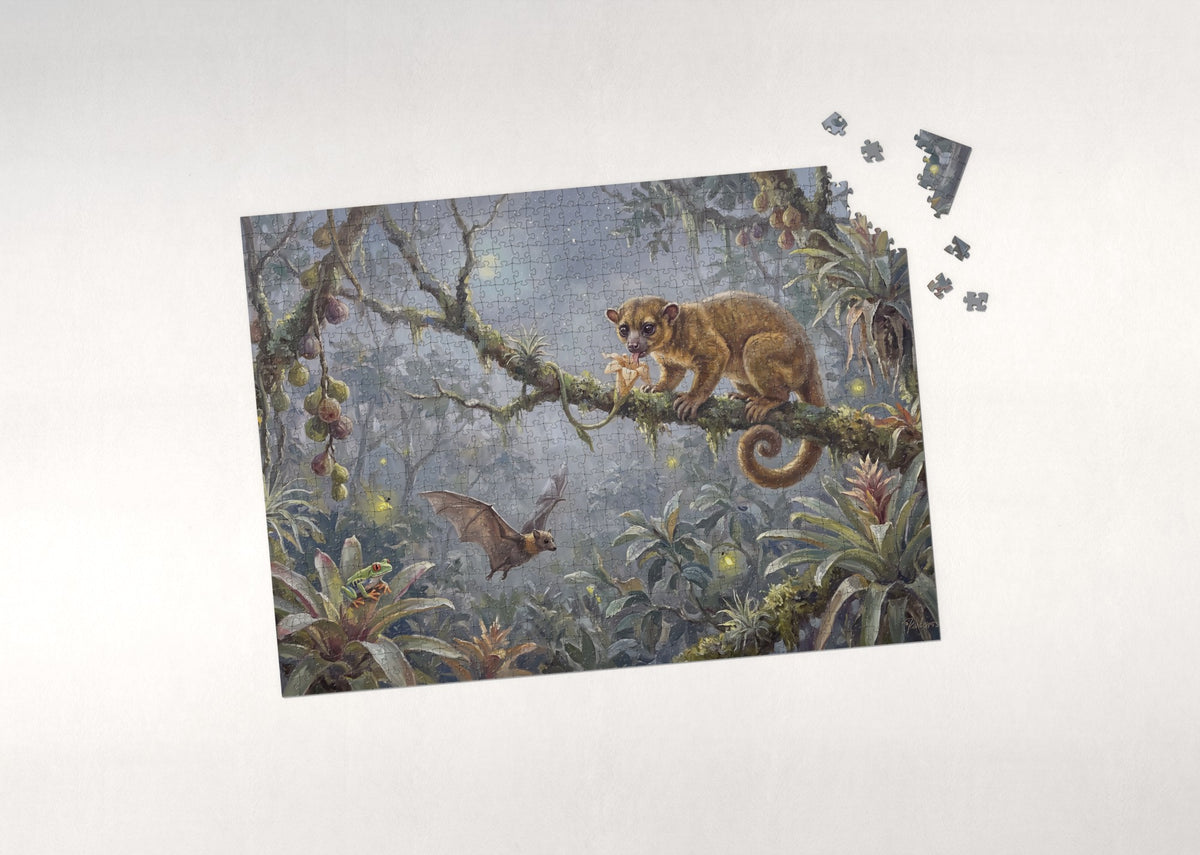 Kinkajou in the Night Canopy jigsaw puzzle - puzzle with loose pieces