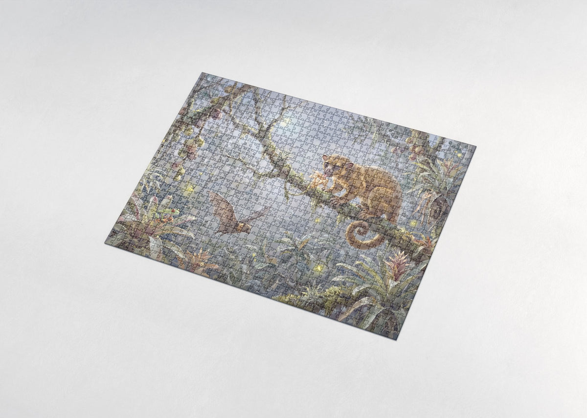 Kinkajou in the Night Canopy jigsaw puzzle - assembled puzzle