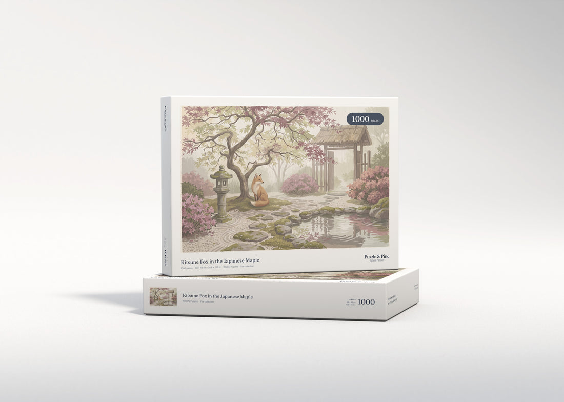 Kitsune Fox in the Japanese Maple jigsaw puzzle - gift box
