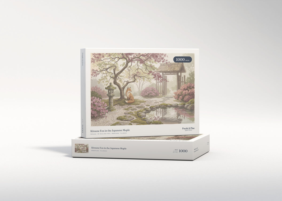 Kitsune Fox in the Japanese Maple jigsaw puzzle - gift box