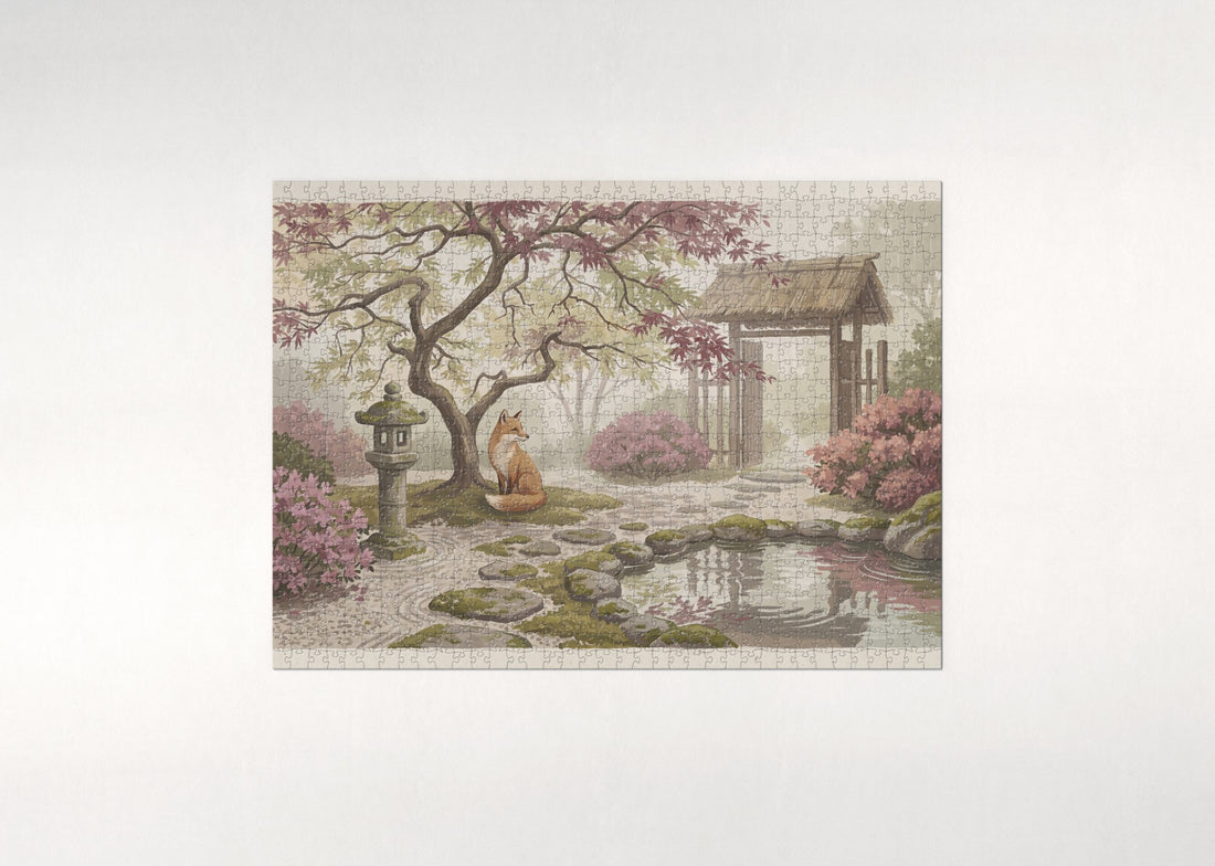 Kitsune Fox in the Japanese Maple jigsaw puzzle - gift box