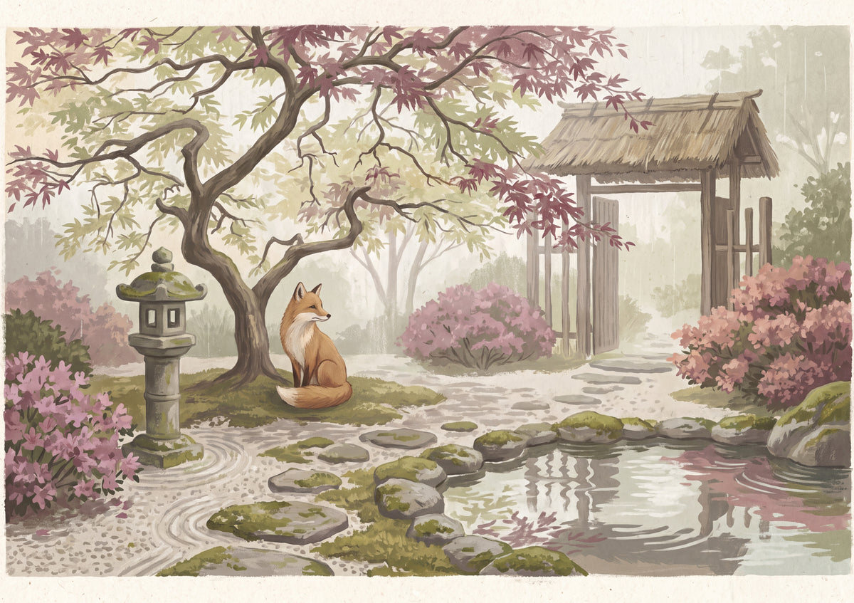 Kitsune Fox in the Japanese Maple jigsaw puzzle