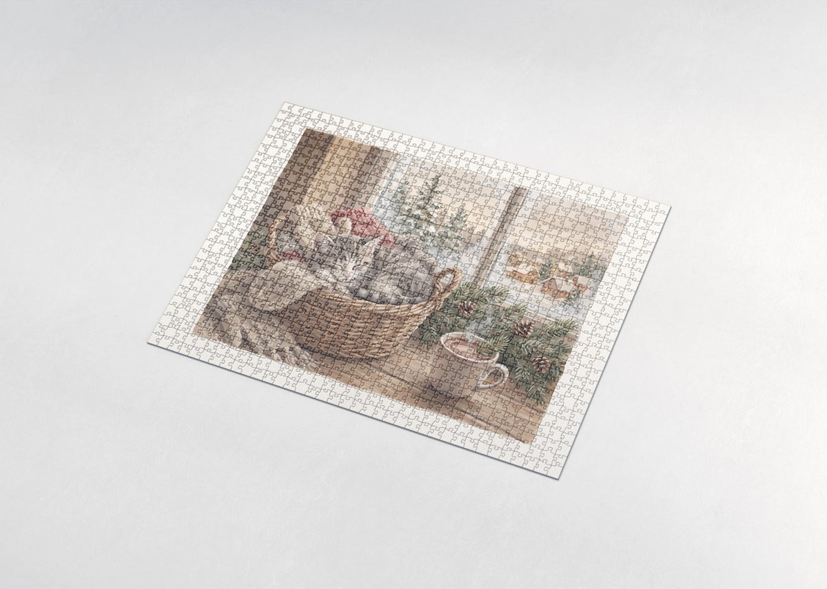 Kitten In the Mitten Basket jigsaw puzzle - assembled puzzle