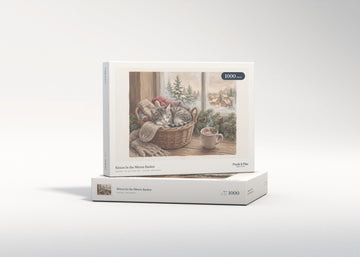 Kitten In the Mitten Basket jigsaw puzzle - gift box